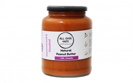 All Over Nuts Natural Peanut Butter Crunchy  Glass Jar  1 kilogram